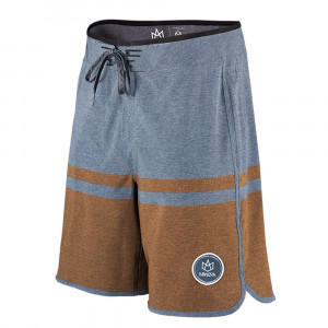 Boardshort Manera Haapiti Alloy Blue - Flame Orange