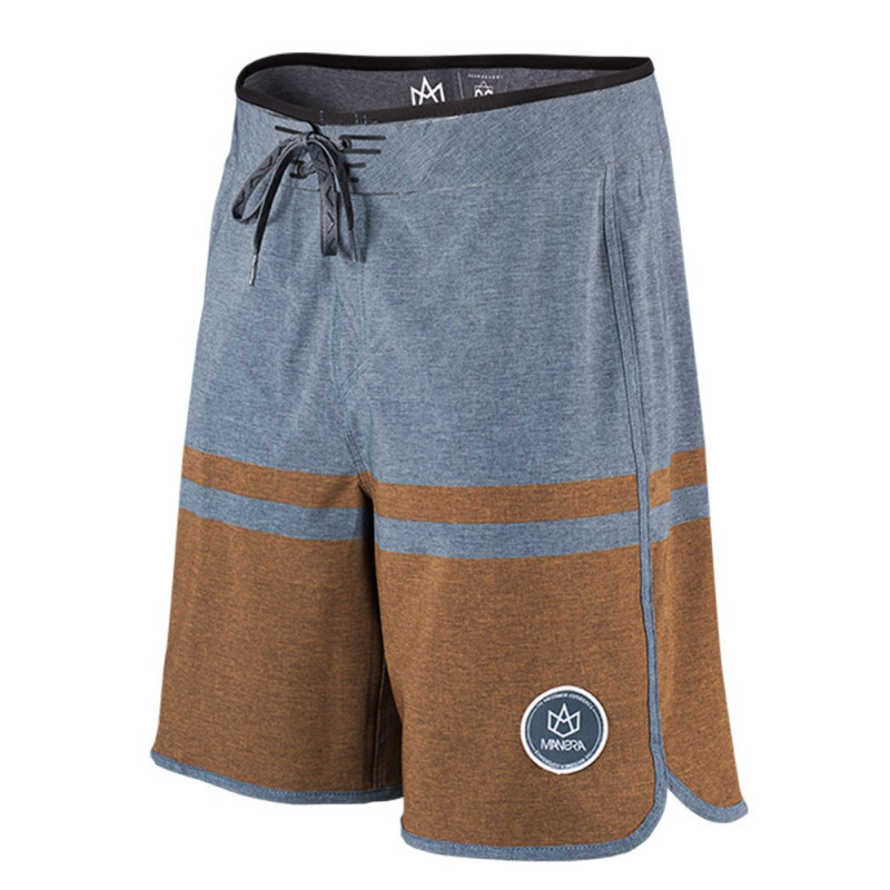 Boardshort Manera Haapiti Alloy Blue - Flame Orange