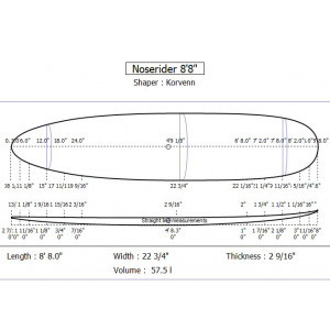 planche de surf Korvenn Noserider 8'8"