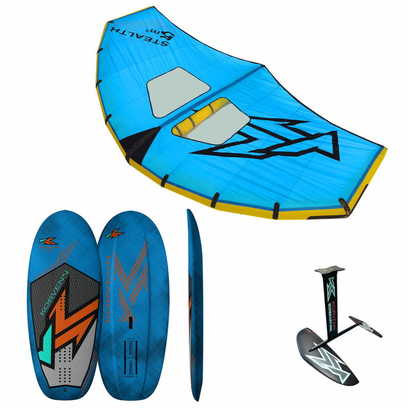 Pack wingfoil Korvenn sup glider bleu stealth