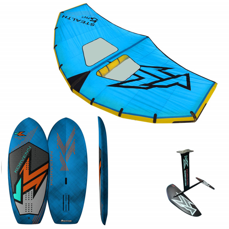 Pack wingfoil wing glider bleu stealth