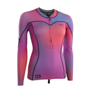 Lycra Femme Top Neo Zip ION LS manches Longues 1.5 mm Pink Gradient